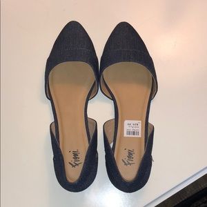 Jean blue flats